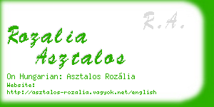 rozalia asztalos business card