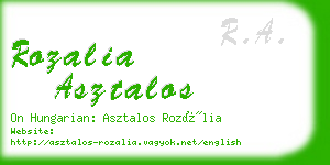 rozalia asztalos business card
